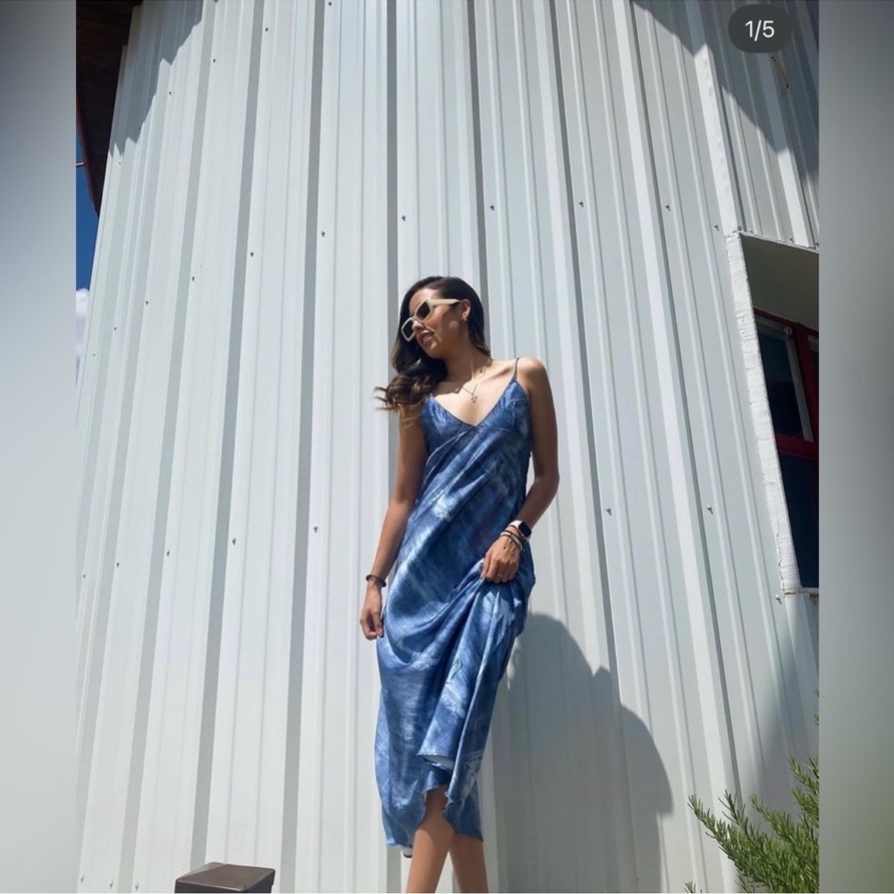 ZARA PRINTED SATIN EFFECT SLIP DRESS - Picture 4 of 16